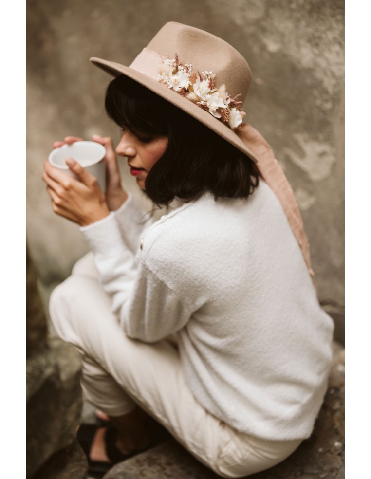 Chapeau feutre beige femme - L'Atelier de Clotilde - Comptoir Doré