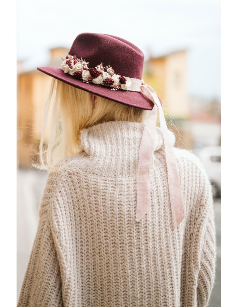 Chapeau feutre bordeaux femme - L'Atelier de Clotilde - Comptoir Doré