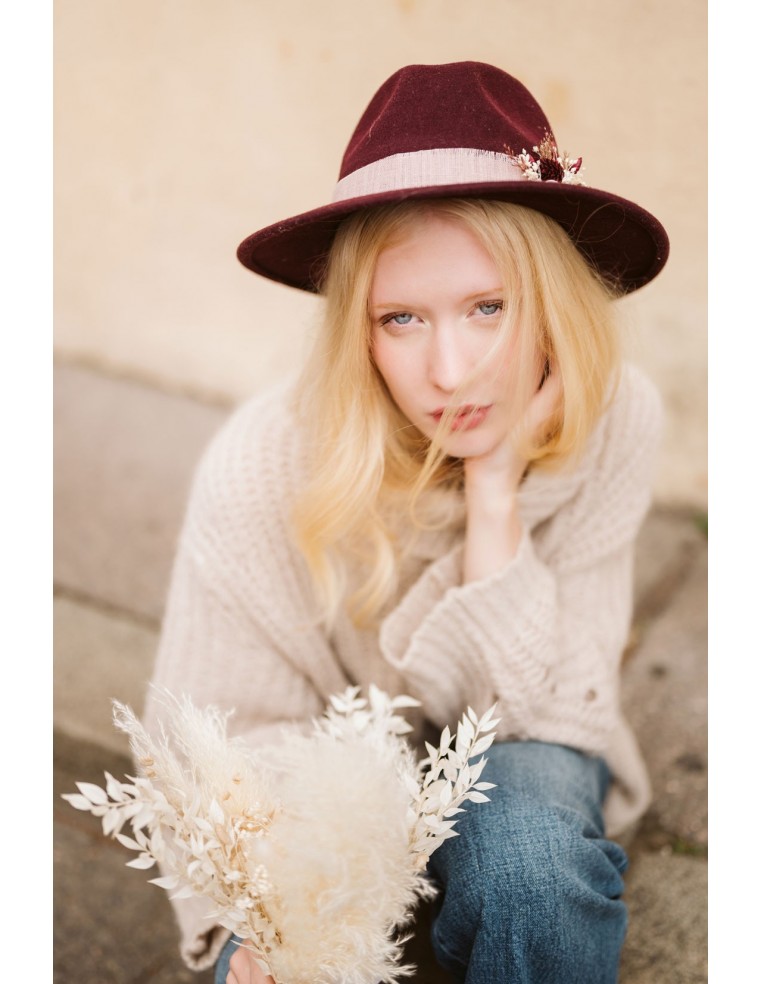 Chapeau feutre bordeaux femme - L'Atelier de Clotilde - Comptoir Doré