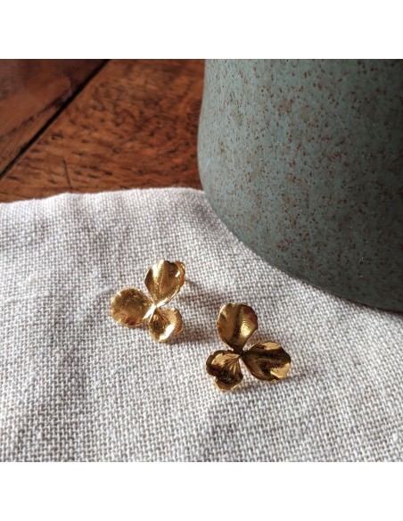 Boucles d'oreilles pensée Grace - made in France - Comptoir Doré