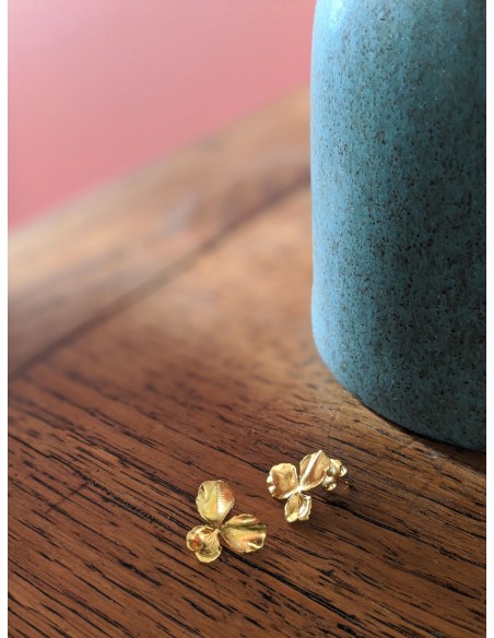 Boucles d'oreilles pensée Grace - made in France - Comptoir Doré