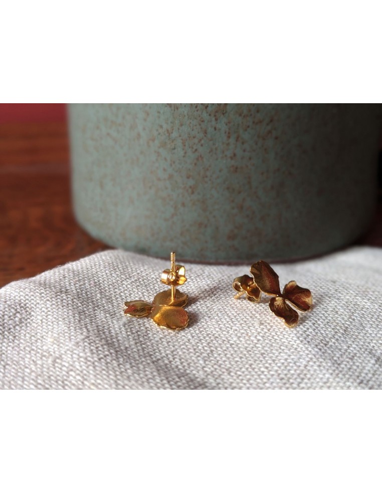 Boucles d'oreilles pensée Grace - made in France - Comptoir Doré