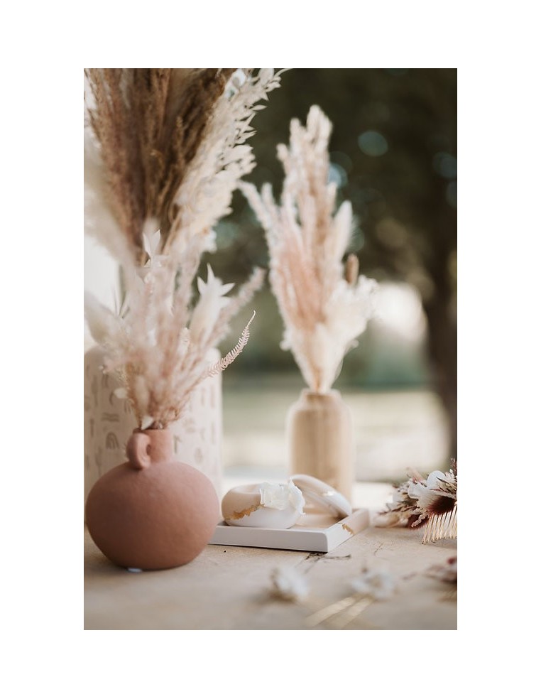 Pic à cheveux mariée fleurs séchées - L'Atelier de Clotilde - Comptoir Doré