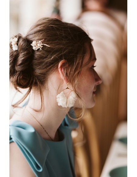 Pic à cheveux mariée fleurs séchées - L'Atelier de Clotilde - Comptoir Doré
