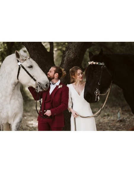 Boutonnière marié fleurs séchées - L'Atelier de Clotilde - Comptoir Doré