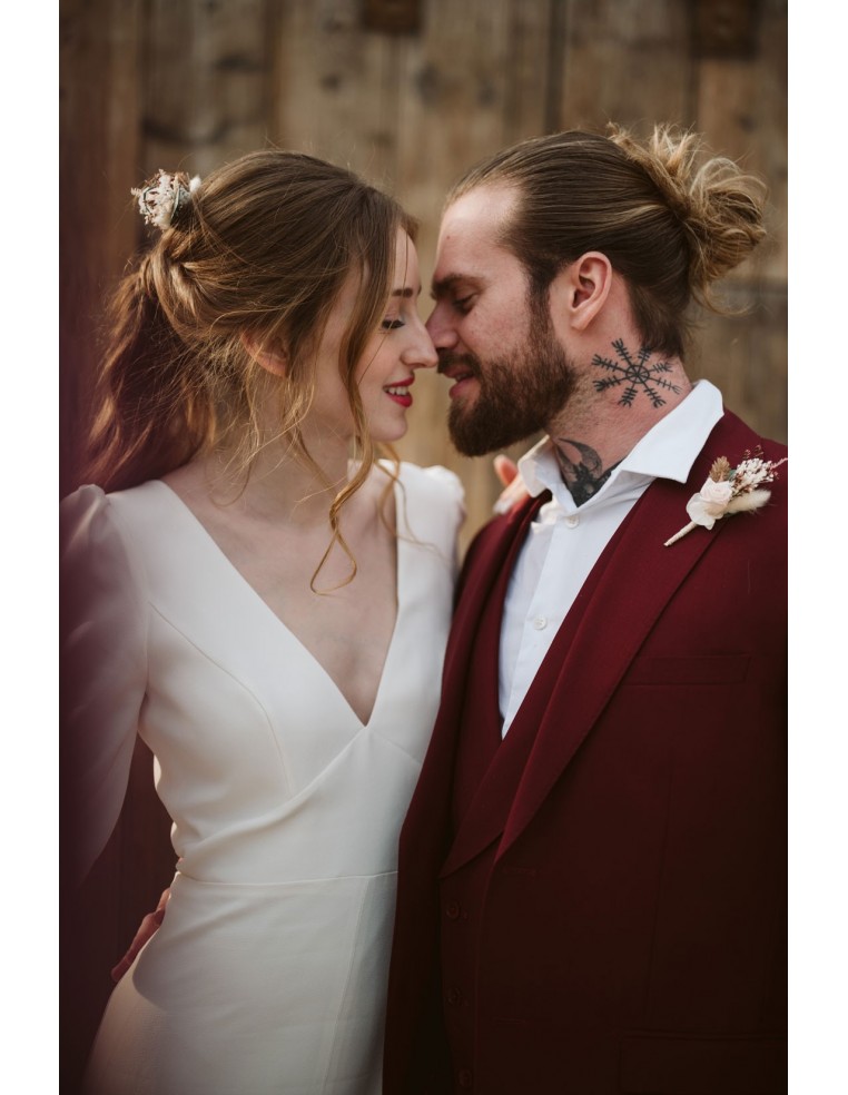 Boutonnière marié fleurs séchées - L'Atelier de Clotilde - Comptoir Doré