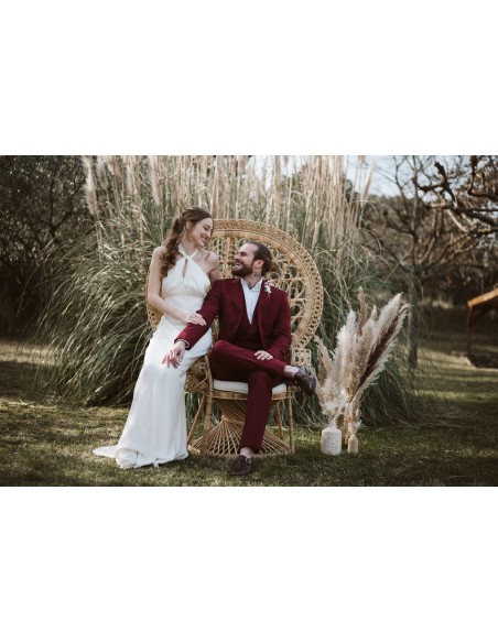 Boutonnière marié fleurs stabilisées - L'Atelier de Clotilde - Comptoir Doré