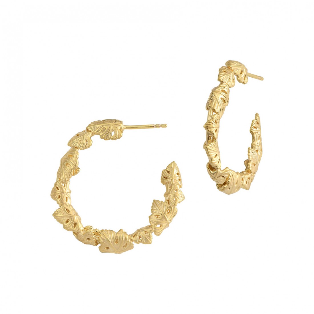 Boucles D'oreilles Percées Fil Métal Doré - Longueur 6,5 Cm - Bon état D'usage