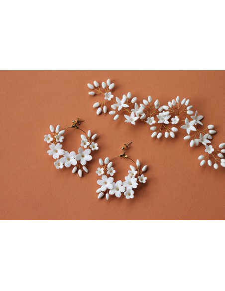 Créoles porcelaine froide Floraison - Coraly T - Les Perles de la Bastide