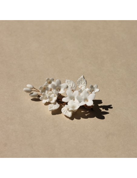 Pince mariée porcelaine froide Coraly T - Les Perles de la Bastide