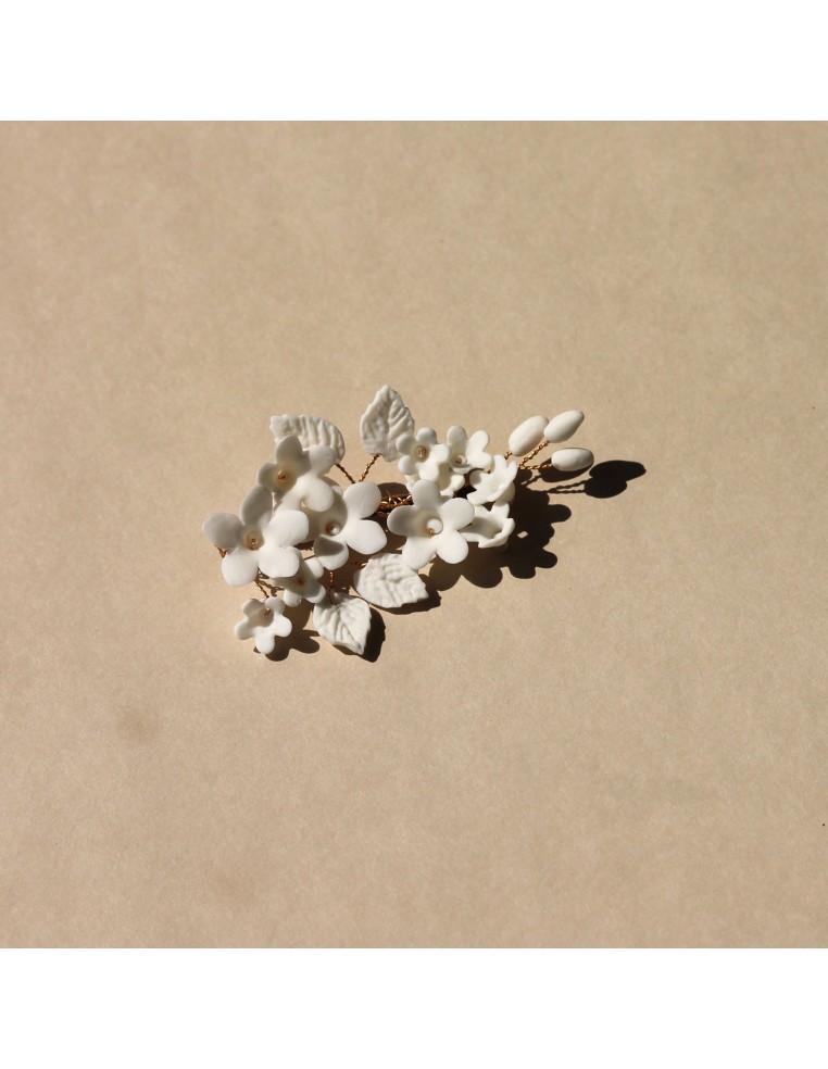 Pince mariée porcelaine froide Coraly T - Les Perles de la Bastide