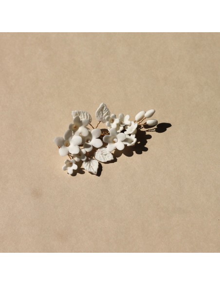 Pince mariée porcelaine froide Coraly T - Les Perles de la Bastide