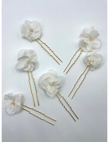 Epingles à cheveux mariée Hortensia - BFlower - Comptoir Doré