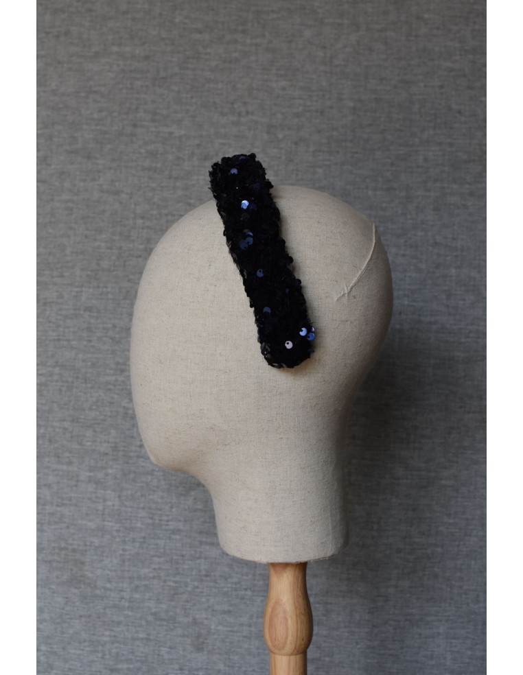 Serre-tête paillettes sequins bleu - L'Otarie Club - Comptoir Doré