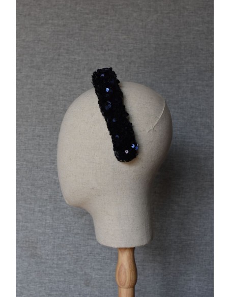 Serre-tête paillettes sequins bleu - L'Otarie Club - Comptoir Doré