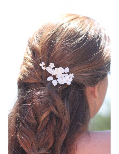 Pince mariée porcelaine froide Coraly T - Les Perles de la Bastide - Comptoir Doré