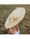 Capeline mariage paille & fleurs séchées - L'Atelier de Clotilde - Comptoir Doré