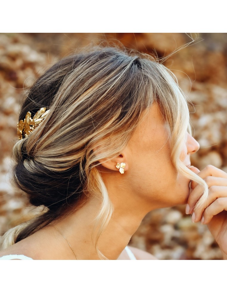 Boucles d'oreilles pensée Grace - made in France - Comptoir Doré