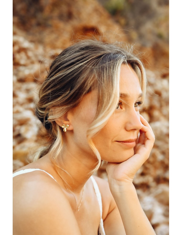 Boucles d'oreilles pensée Grace - made in France - Comptoir Doré
