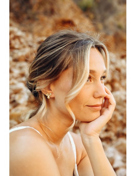 Boucles d'oreilles pensée Grace - made in France - Comptoir Doré