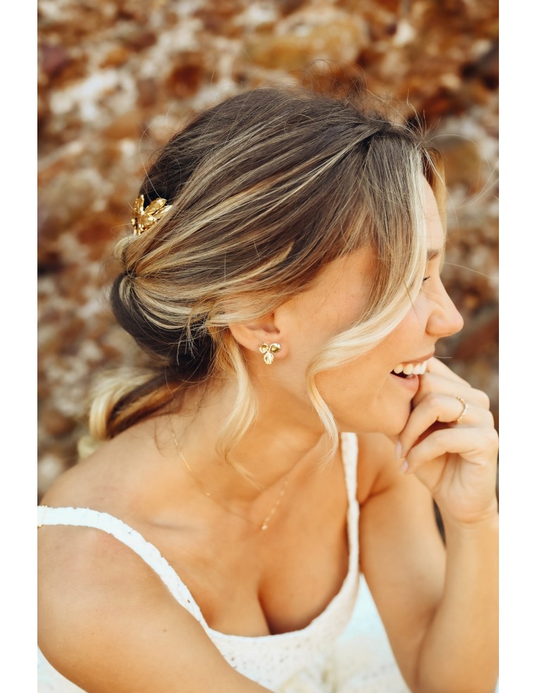 Boucles d'oreilles pensée Grace - made in France - Comptoir Doré