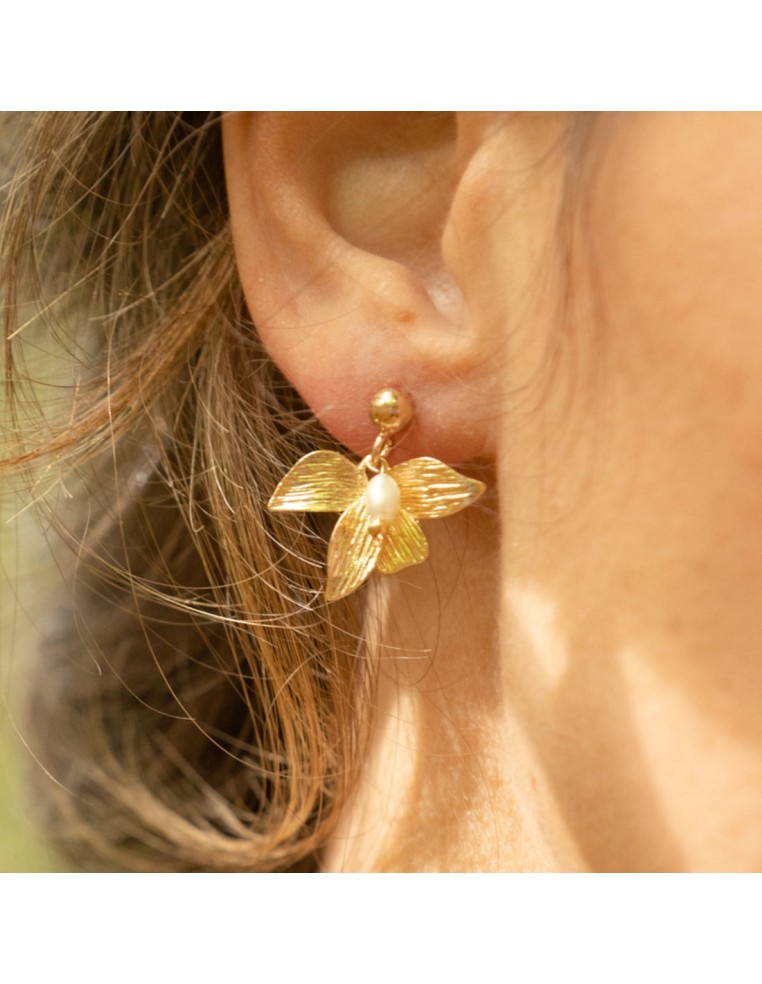 Boucles d'oreilles fleurs Flore - Comptoir Doré - L'Atelier de Clotilde