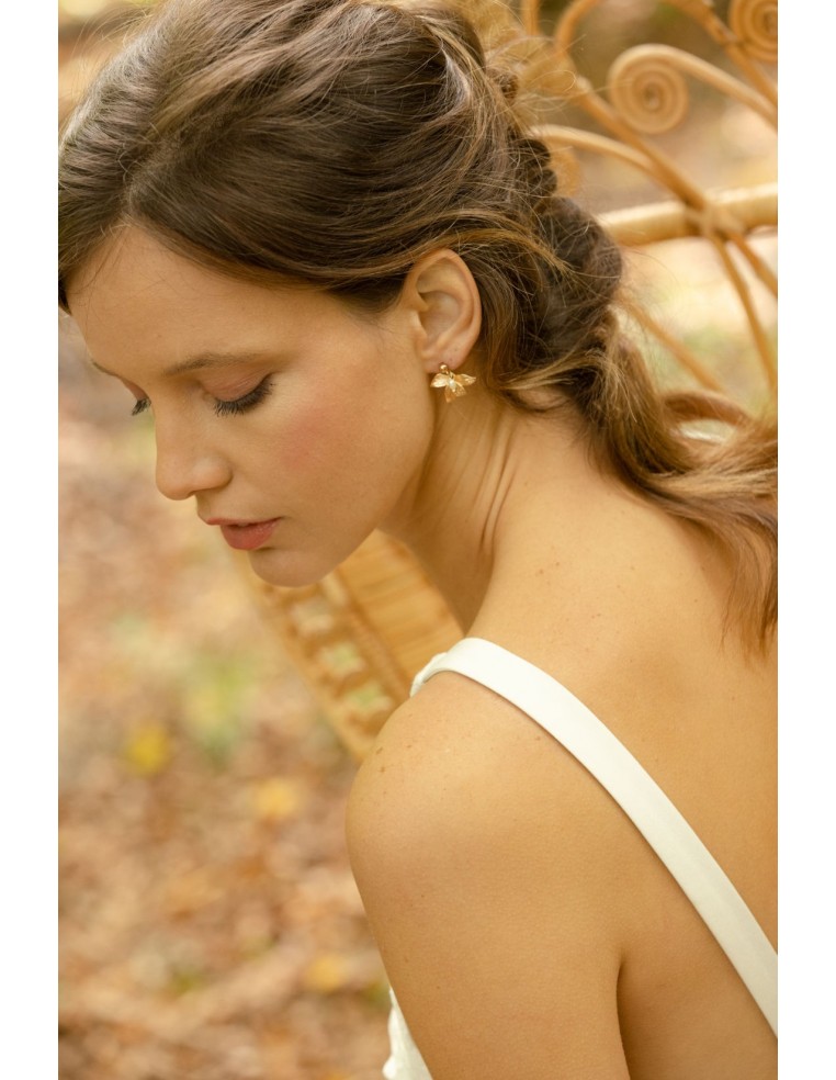 Boucles d'oreilles fleurs Flore - Comptoir Doré - L'Atelier de Clotilde
