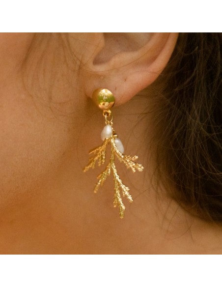 Boucles d'oreilles feuille Zeus - Comptoir Doré - L'Atelier de Clotilde