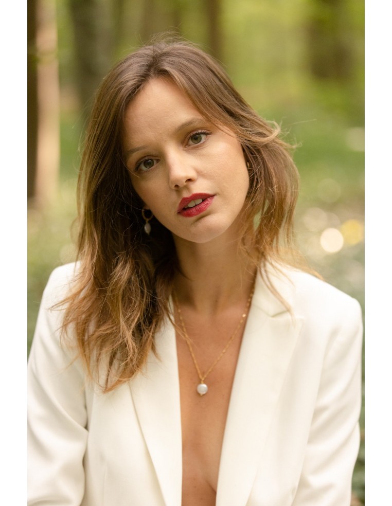 Collier perle plate Charline - Comptoir Doré - L'Atelier de Clotilde