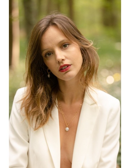 Collier perle plate Charline - Comptoir Doré - L'Atelier de Clotilde