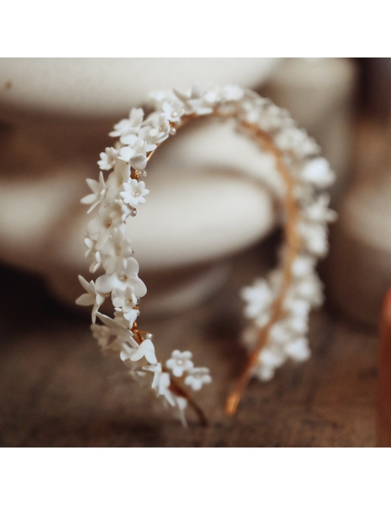 Couronne mariée porcelaine froide - Les Perles de la Bastide - Comptoir Doré