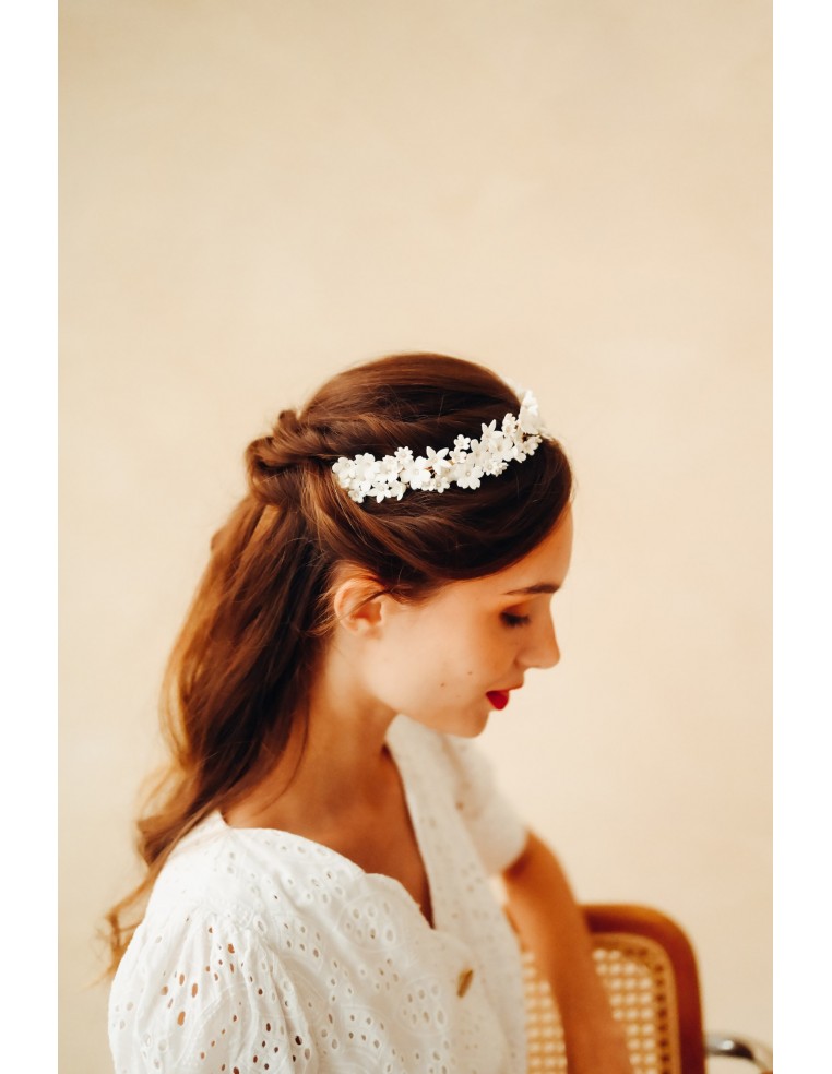 Couronne mariée porcelaine froide - Les Perles de la Bastide - Comptoir Doré