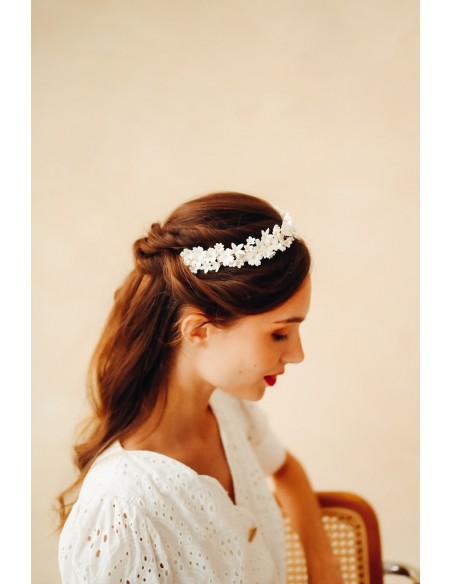 Couronne mariée porcelaine froide - Les Perles de la Bastide - Comptoir Doré