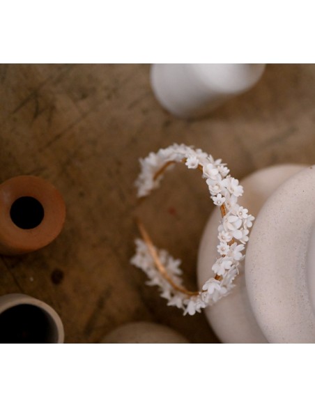 Couronne mariée porcelaine froide - Les Perles de la Bastide - Comptoir Doré