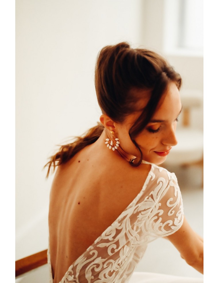 Boucles d'oreilles porcelaine froide - Les Perles de la Bastide - Comptoir Doré