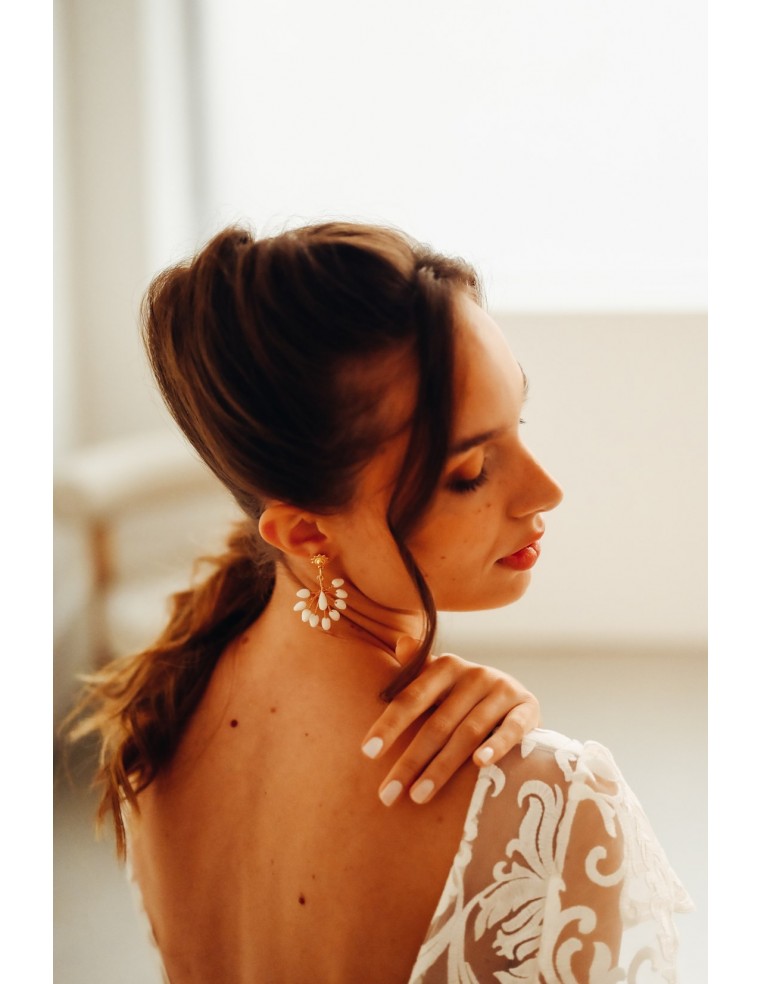 Boucles d'oreilles porcelaine froide - Les Perles de la Bastide - Comptoir Doré