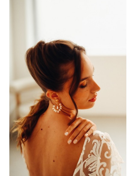 Boucles d'oreilles porcelaine froide - Les Perles de la Bastide - Comptoir Doré