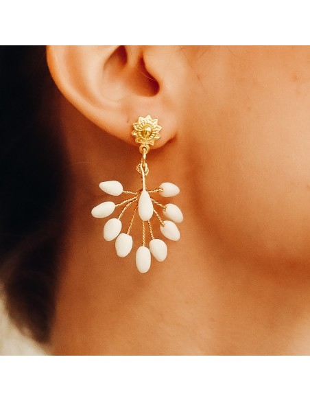 Boucles d'oreilles porcelaine froide - Les Perles de la Bastide - Comptoir Doré