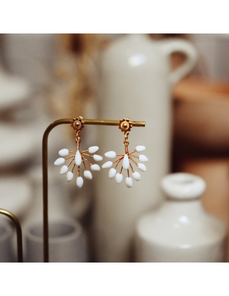Boucles d'oreilles porcelaine froide - Les Perles de la Bastide - Comptoir Doré