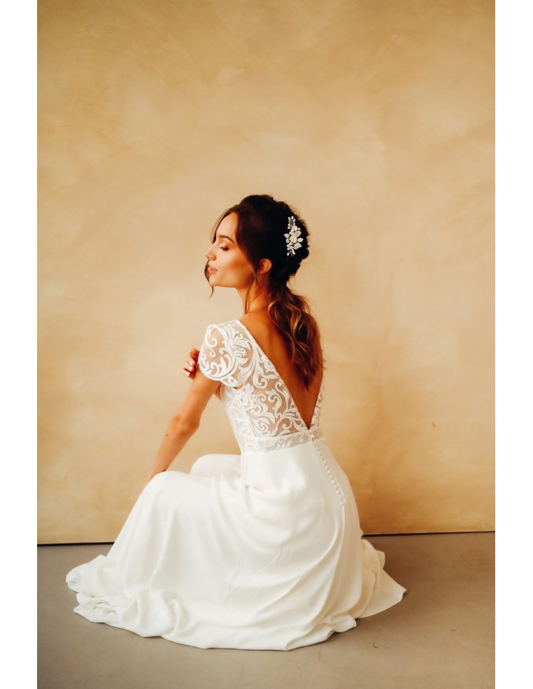 Peigne mariée porcelaine froide - Les Perles de la Bastide - Comptoir Doré
