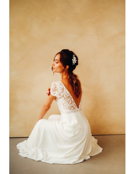 Peigne mariée porcelaine froide - Les Perles de la Bastide - Comptoir Doré