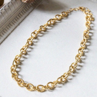 Collier grosses mailles dorées Ovato - Bacci - Comptoir Doré
