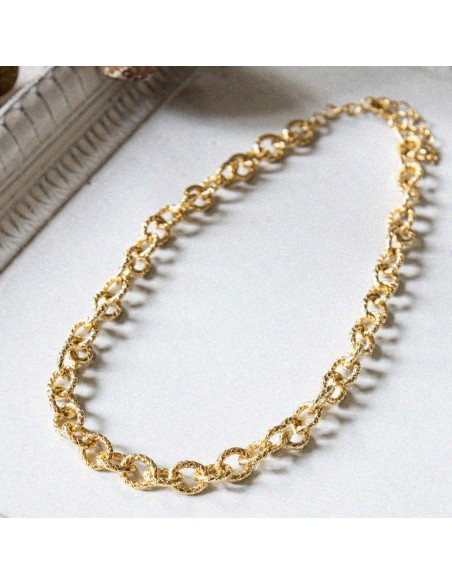 Collier grosses mailles dorées Ovato - Bacci - Comptoir Doré