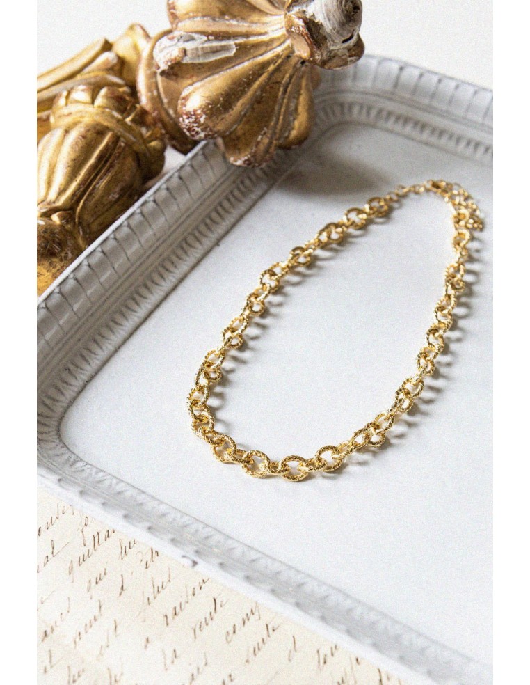 Collier grosses mailles dorées Ovato - Bacci - Comptoir Doré