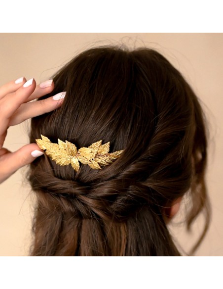 Peigne Adonis - peigne feuilles dorées - Comptoir Doré