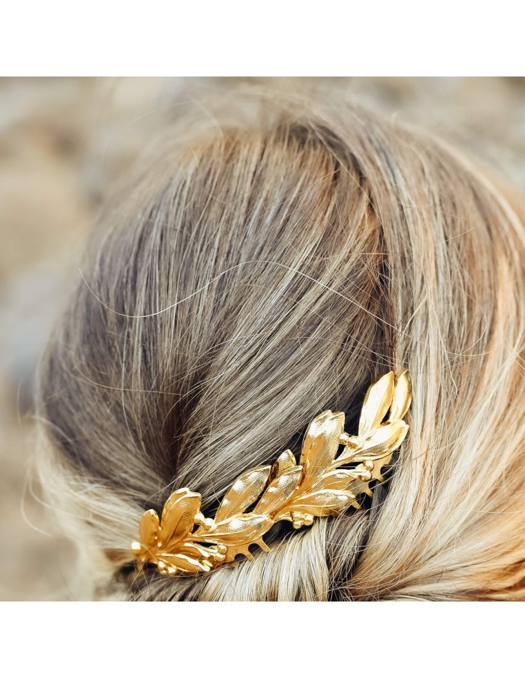 Peigne feuilles d'olivier dorées - Comptoir Doré