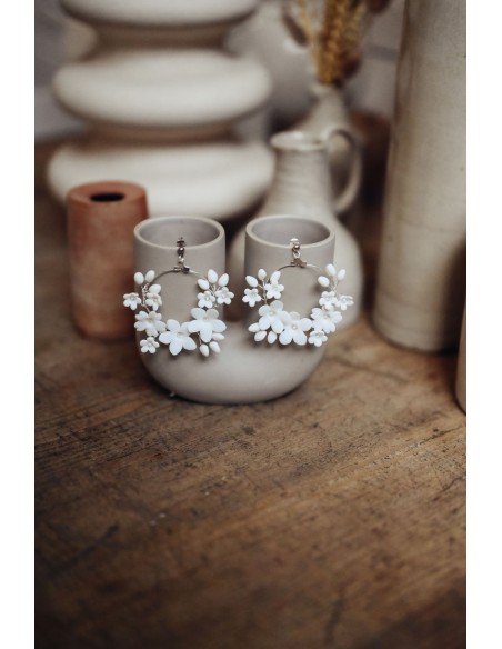 Créoles porcelaine froide Floraison - Coraly T - Les Perles de la Bastide