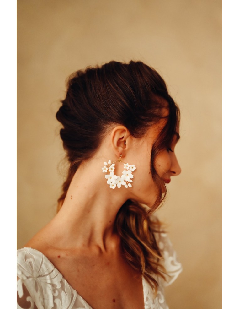 Créoles porcelaine froide Floraison - Coraly T - Les Perles de la Bastide