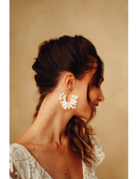 Créoles porcelaine froide Floraison - Coraly T - Les Perles de la Bastide