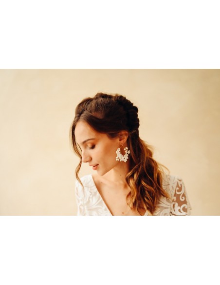 Créoles porcelaine froide Floraison - Coraly T - Les Perles de la Bastide